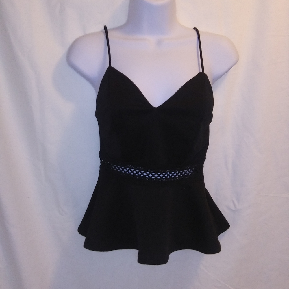 Forever21 Black Bustier Peplum top